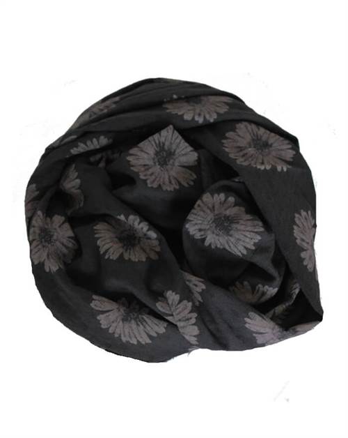 Sorte tørklæder med blomster